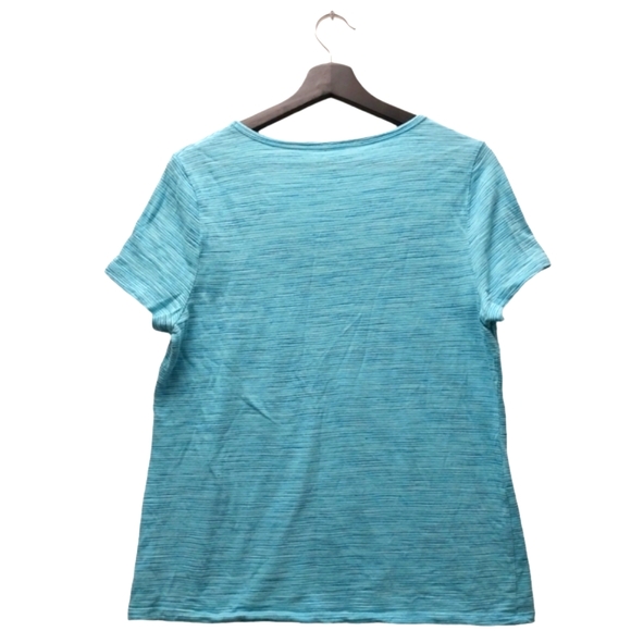TALBOTS Shortsleeve Tshirt Top sz Large in  Cyan - Picture 2 of 8